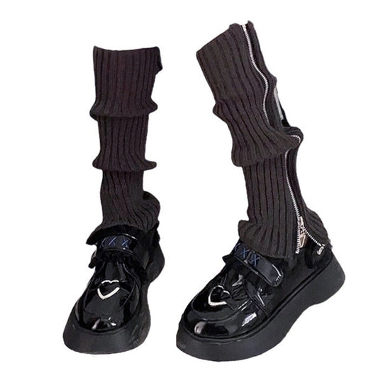 Y2K Zip Up Leg Warmers