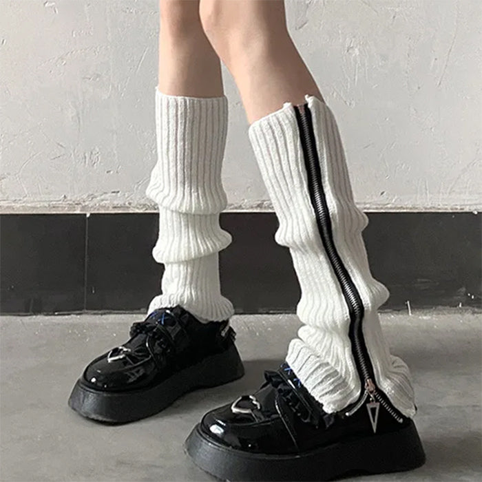 Y2K Zip Up Leg Warmers