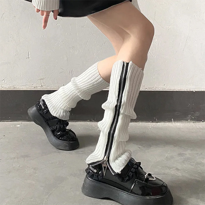 Y2K Zip Up Leg Warmers