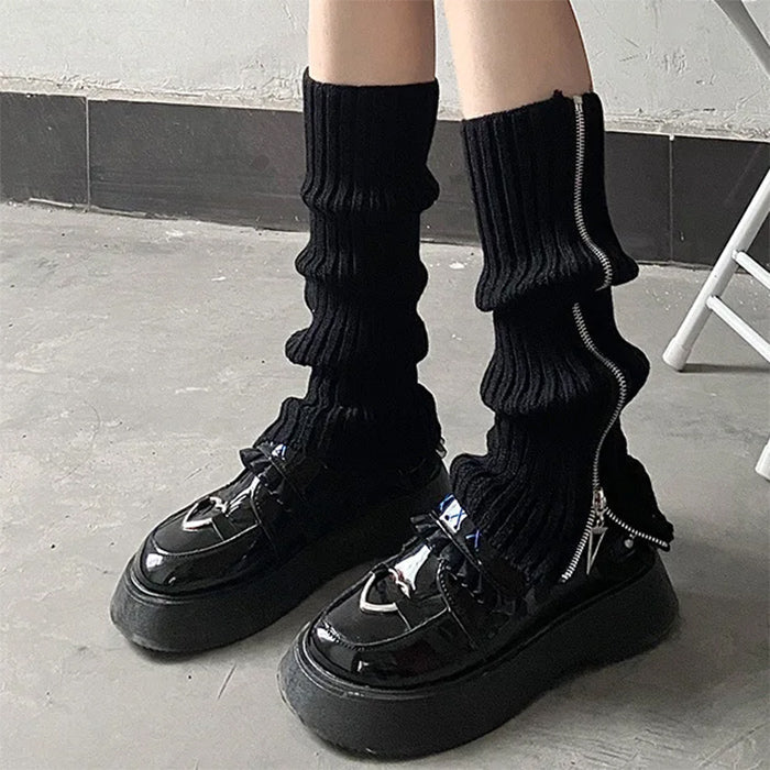 Y2K Zip Up Leg Warmers