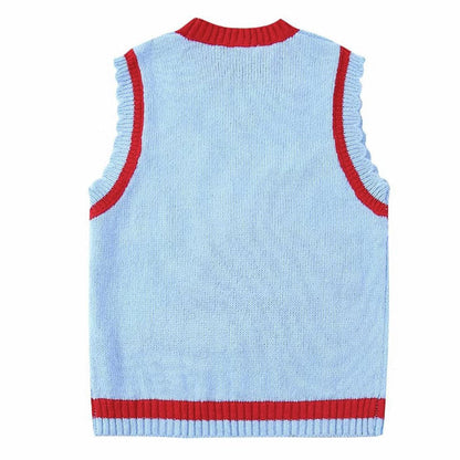 Cartoon House Knit Vest