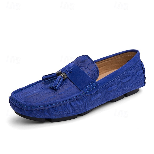 Men's Brown Detail Faux Loafers and with Suede Tassel