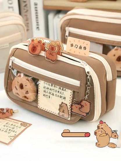 Kawaii Cute Capybara Stationery Pencil Case Stationery by The Kawaii Shoppu | The Kawaii Shoppu