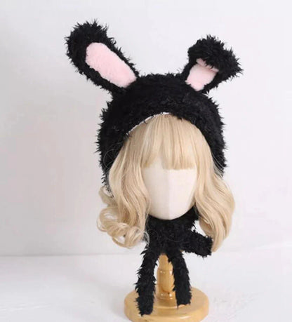 Kawaii Loppy Bunny Plush Fluffy Ear Wooly Winter Hat