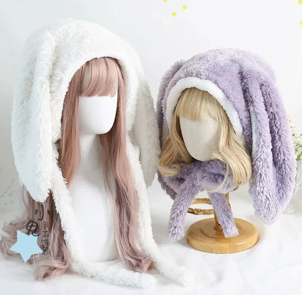 Kawaii Loppy Bunny Plush Fluffy Ear Wooly Winter Hat Clothing and Accessories by The Kawaii Shoppu | The Kawaii Shoppu