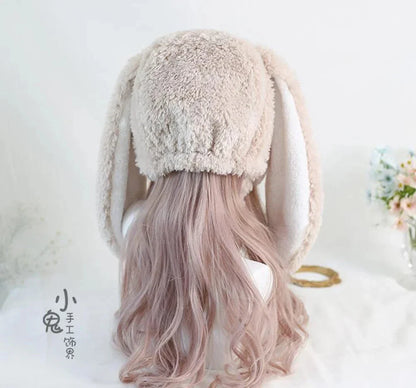 Kawaii Loppy Bunny Plush Fluffy Ear Wooly Winter Hat Clothing and Accessories by The Kawaii Shoppu | The Kawaii Shoppu