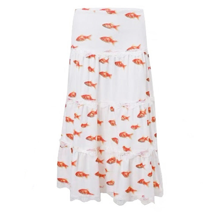 White Fish Maxi Skirt