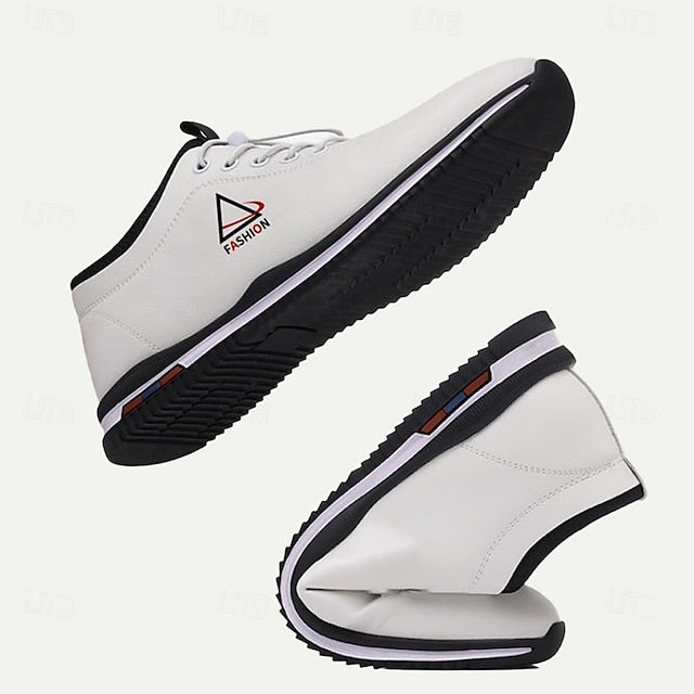 Sneakers Black Sports – Lace-Up White Trendy and Men's