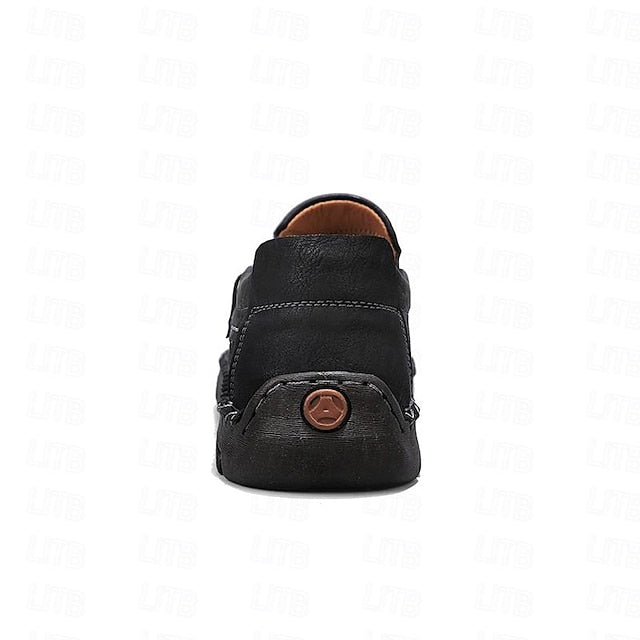 Slip-On Side Loafers Zipper with Brown Men's Faux Leather