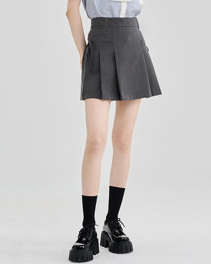 Aesthetic Outfit Grey Mini Skirt