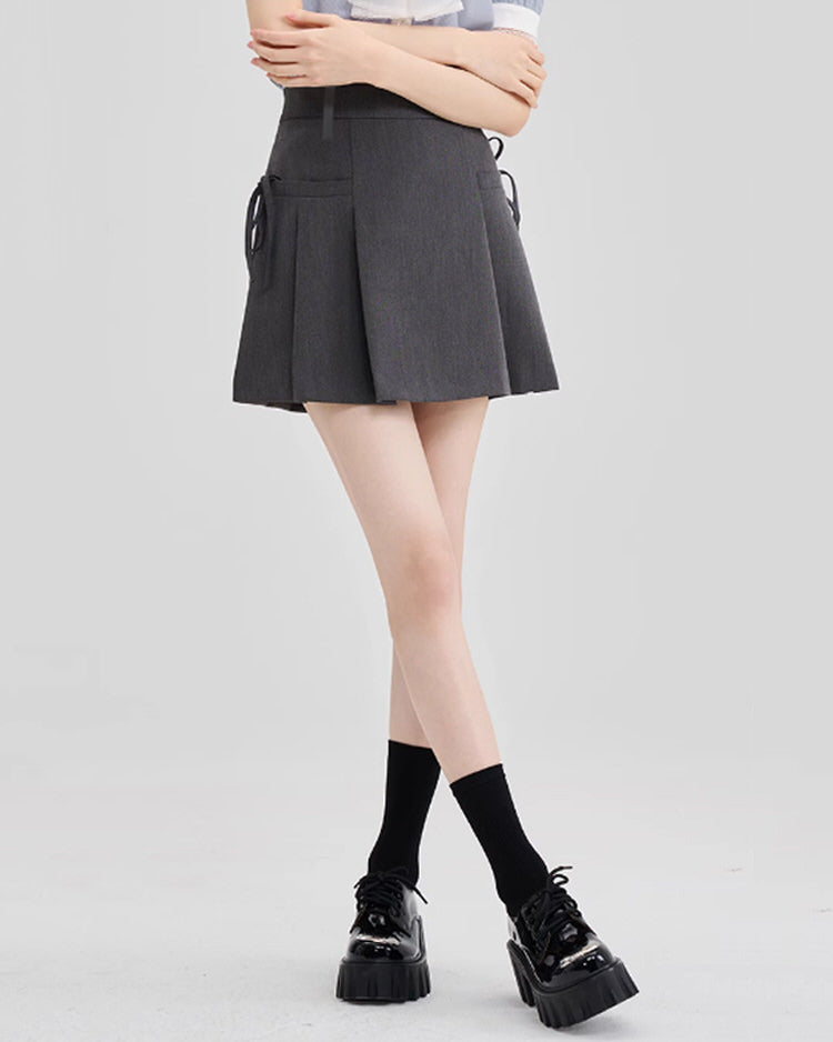 Aesthetic Outfit Grey Mini Skirt