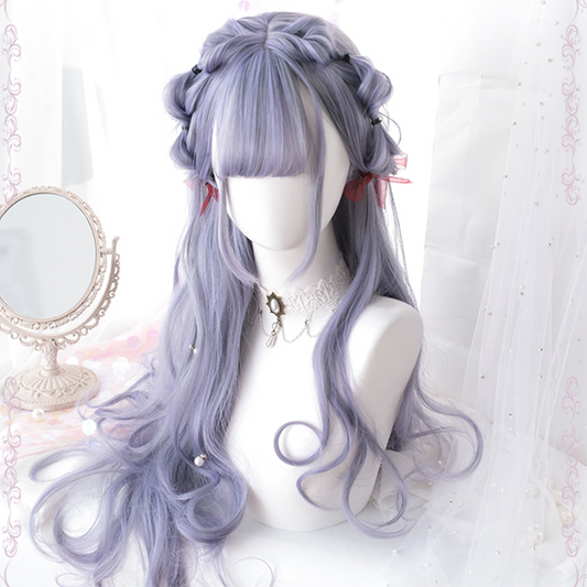 Purple Daily Long Curly Wig