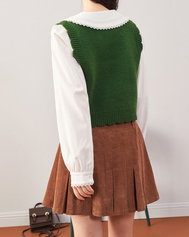 Mushroom Green Knit Vest