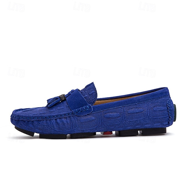 Men's Brown Detail Faux Loafers and with Suede Tassel