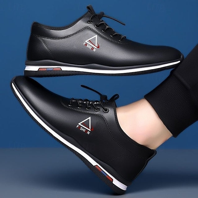 Sneakers Black Sports – Lace-Up White Trendy and Men's