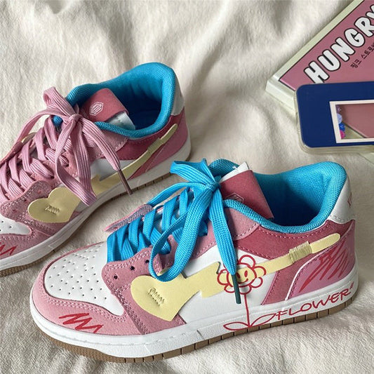 Sweet Pink Flower Sneakers