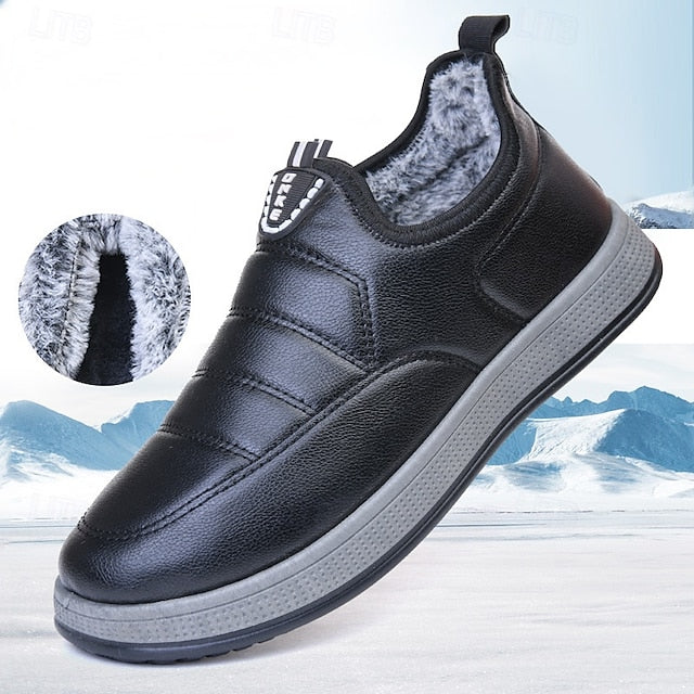 Boots Fleece Slip-Ons Winter Loafers PU lined Men's