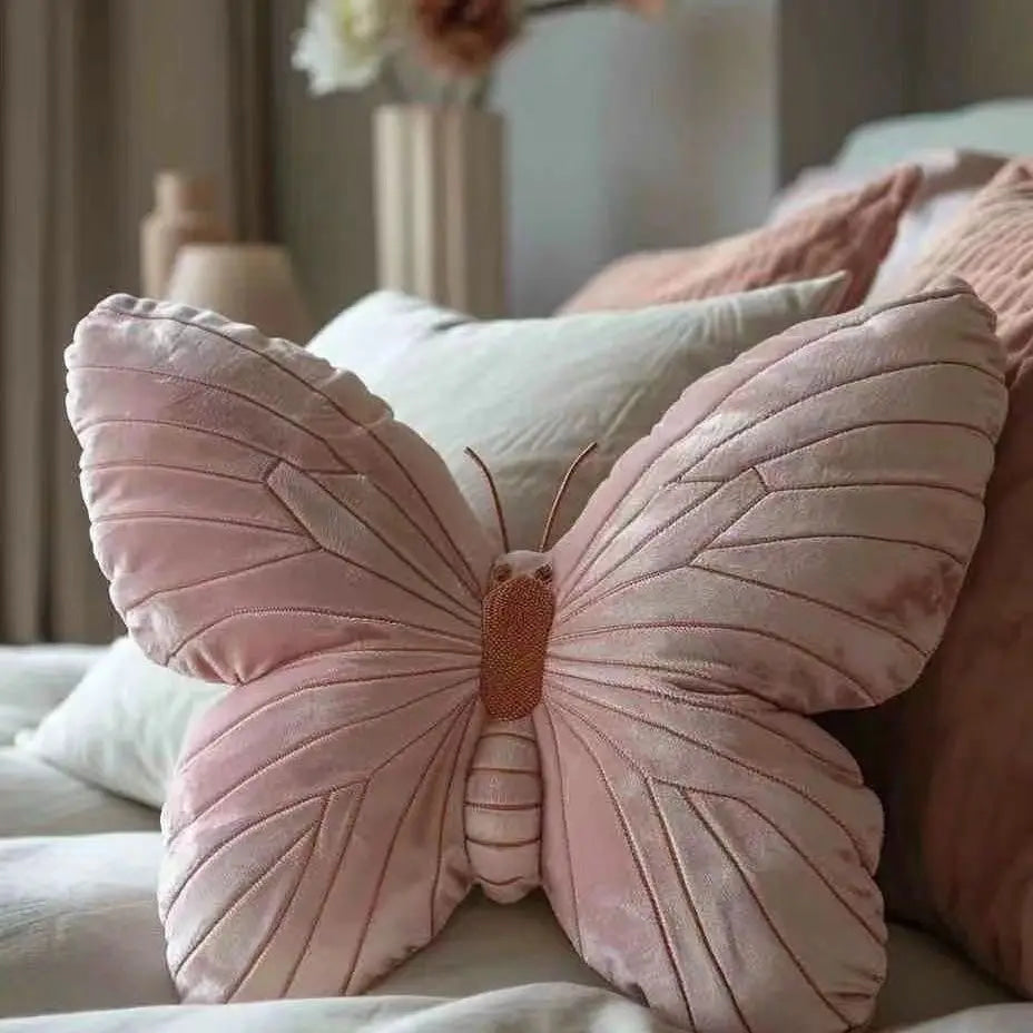 Pink butterfly pillow - butterfly - cushions - fairycore - pillows - seat cushion