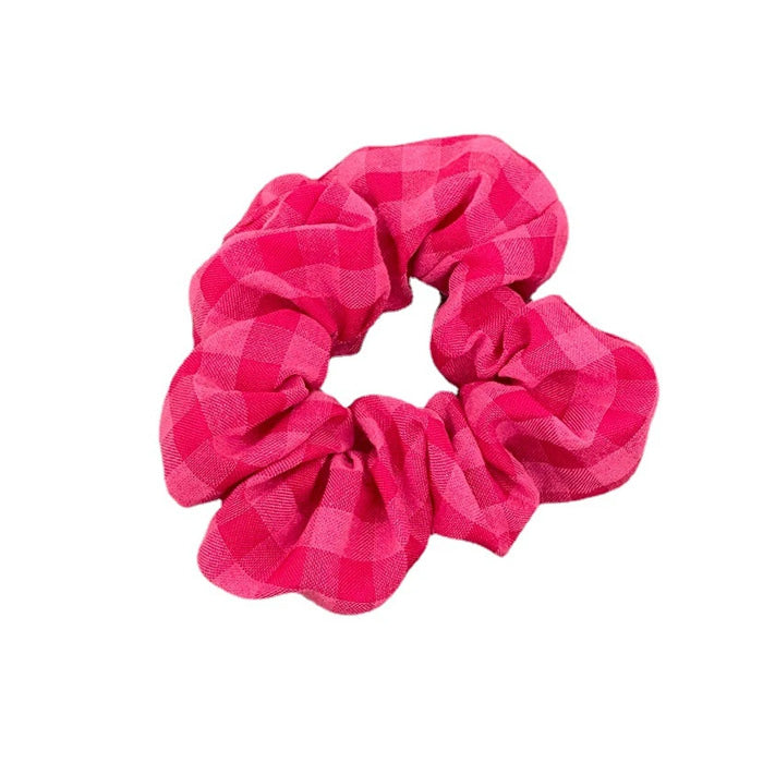 Pink Checkered Scrunchie