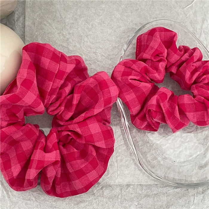 Pink Checkered Scrunchie