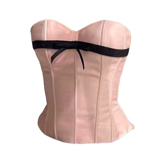 Pink Satin Bow Corset