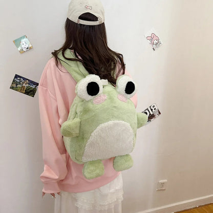 Green Plush Froggy Backpack