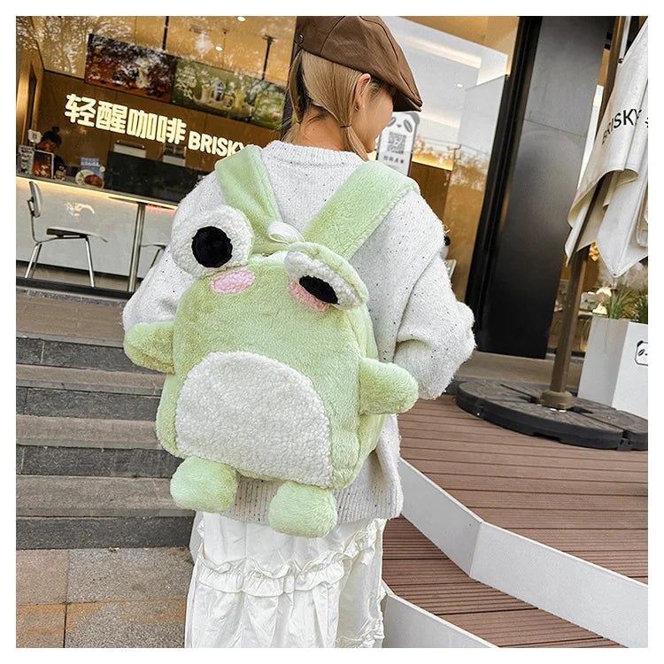 Green Plush Froggy Backpack