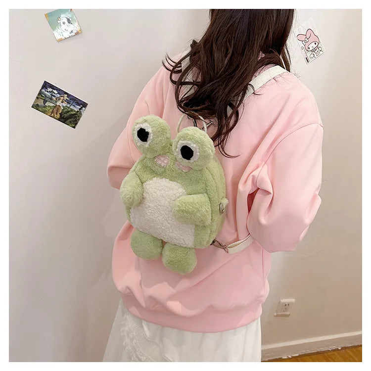 Green Plush Froggy Backpack