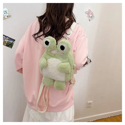 Green Plush Froggy Backpack