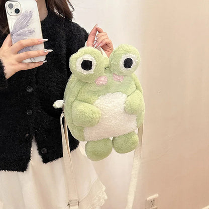 Green Plush Froggy Backpack