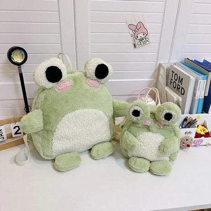 Green Plush Froggy Backpack