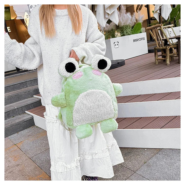 Green Plush Froggy Backpack