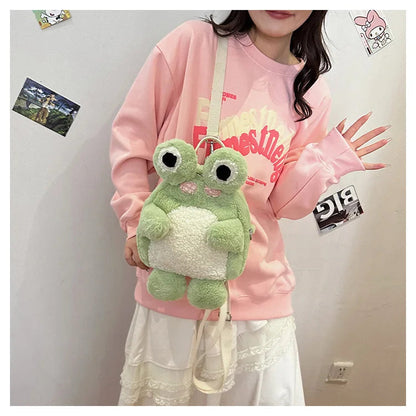 Green Plush Froggy Backpack