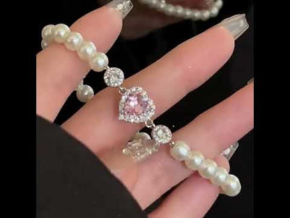 Pink Diamond Pearl Love Bracelet - Kimi