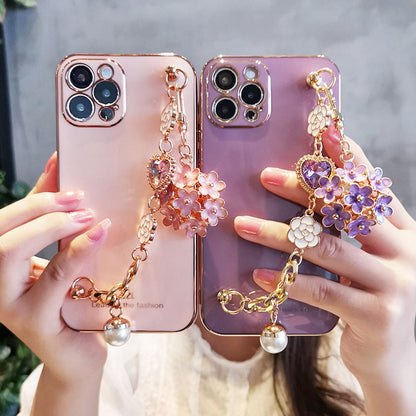 Princess chain iphone case - floral - flowers - hearts - iphone - kawaii