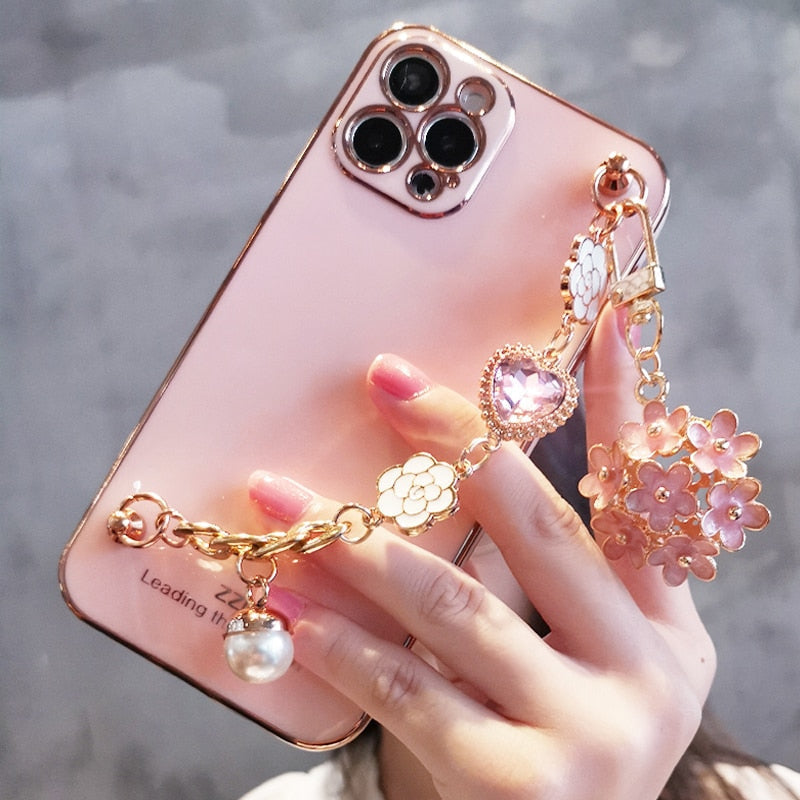 Princess chain iphone case - floral - flowers - hearts - iphone - kawaii