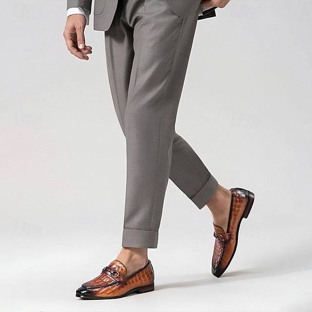 Men's Brown Detail Faux Loafers and with Suede Tassel