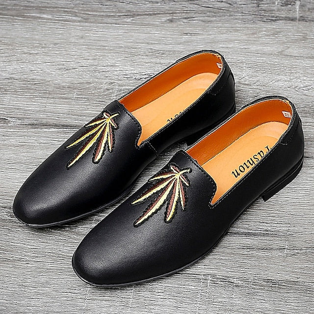 Faux Men's with - White Prom Loafers Shoes Leather Feather