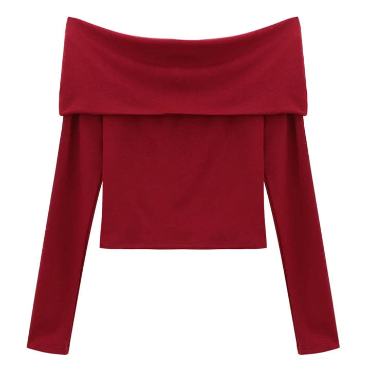 Red Elegant Bardot Top - Free Size / Red - Tops