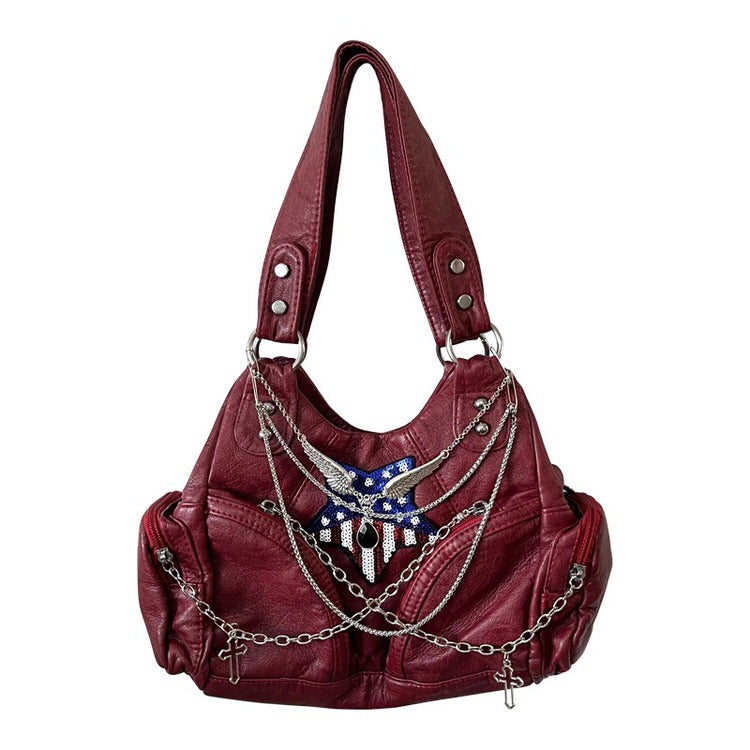 Y2K Red Chain Handbag