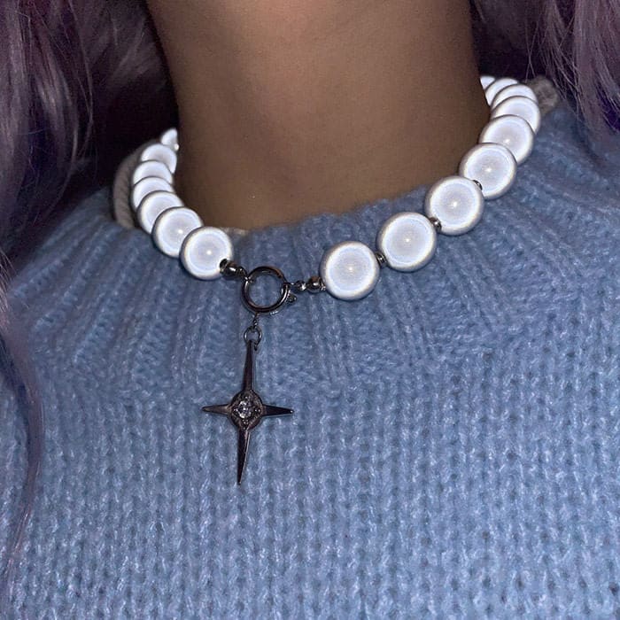 Reflective Pearl Necklace - Necklace