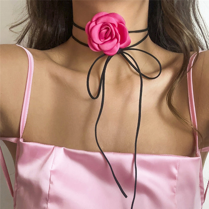 Classy Rose Choker Necklace