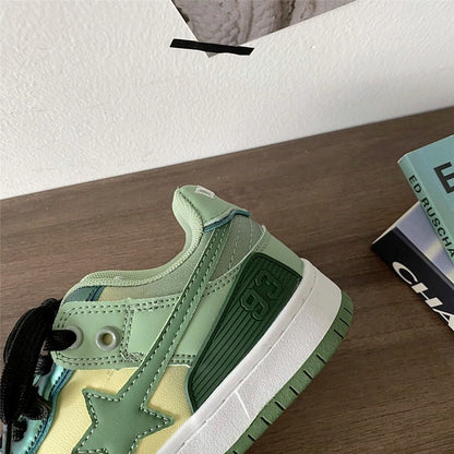 Light Green Star Sneakers