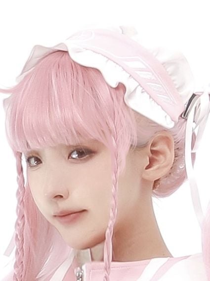 Moon and Star Embroidery Hairband Pink and White