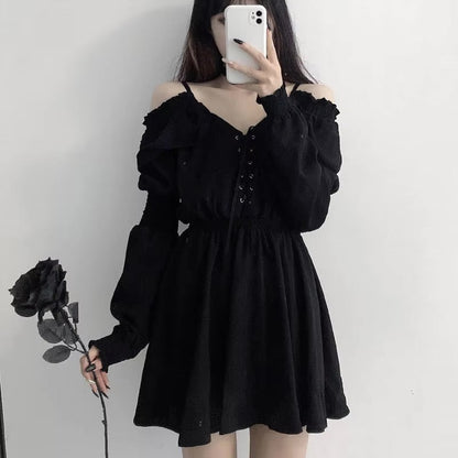 Y2K Black Goth Dress