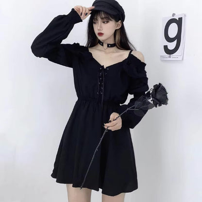 Y2K Black Goth Dress