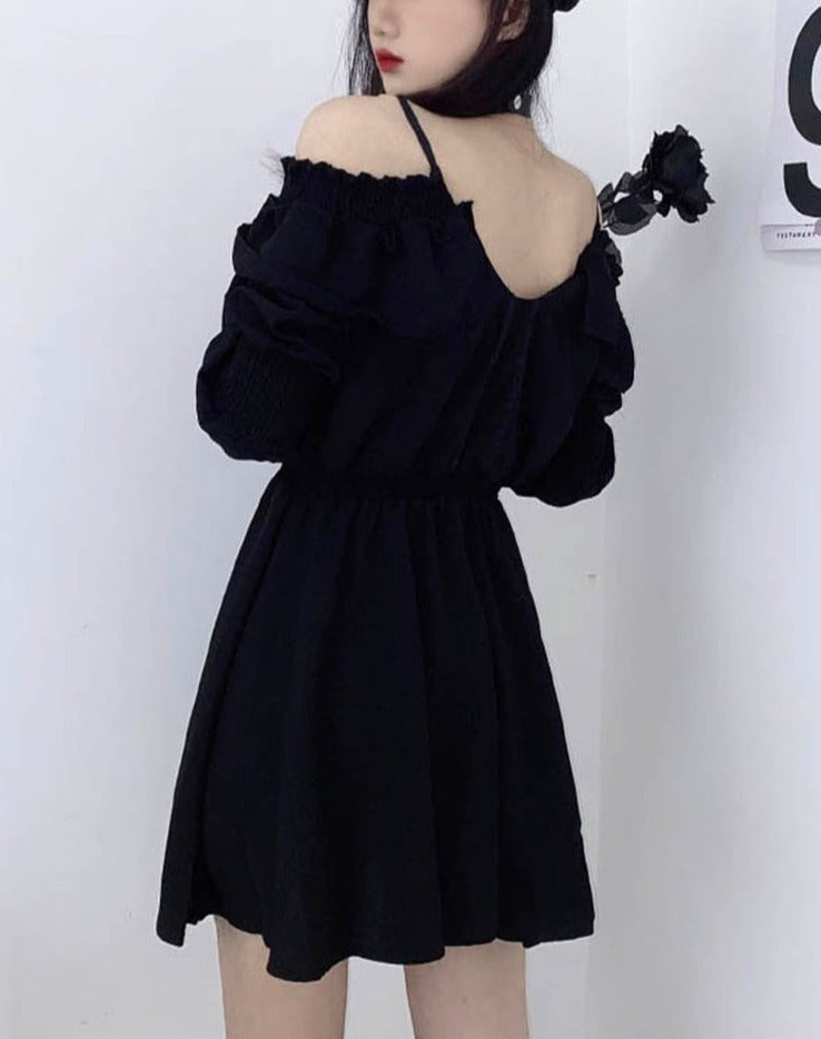 Slouchy goth dress - dress - goth - gothic - kawaii - lace