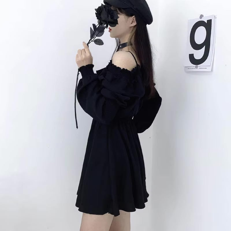 Y2K Black Goth Dress