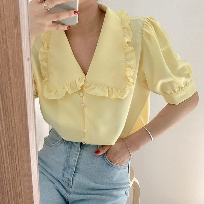 Sweet Frill Collar Blouse