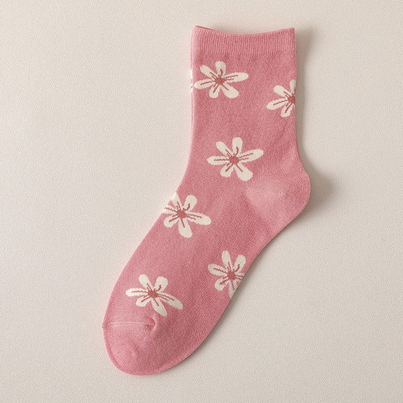 Spring Pink Floral Socks